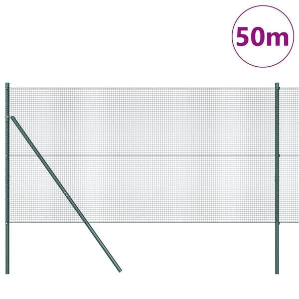 vidaXL Plotov&yacute; sloupek. Zelen&aacute; 50 x 1 m (16 x 16 mm pletivo)