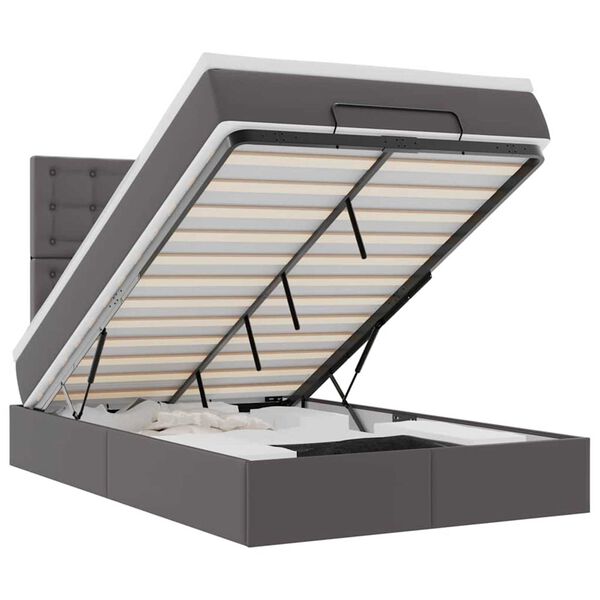 vidaXL Osmansk&yacute; r&aacute;m postele s matrac&iacute; &scaron;ed&aacute; 120x190 cm uměl&aacute; kůže