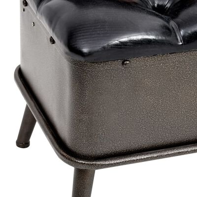 vidaXL Úložná lavice s opěradlem 110 cm černá umělá kůže