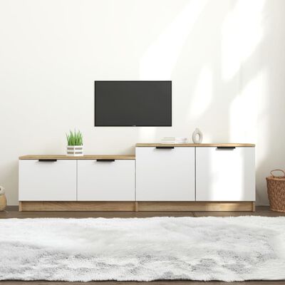vidaXL TV skříňka bílá a dub sonoma 158,5x36x45 cm kompozitní dřevo