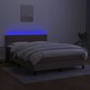 vidaXL Box spring postel s matrac&iacute; a LED taupe 140x200 cm textil
