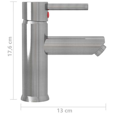vidaXL Koupelnová umyvadlová vodovodní baterie stříbrná 130 x 176 mm