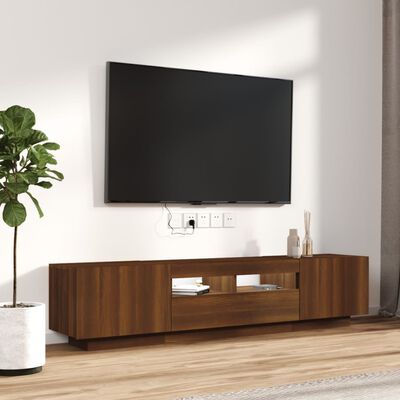 vidaXL 2dílný set TV skříněk s LED světly hnědý dub kompozitní dřevo