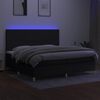 vidaXL Box spring postel s matrac&iacute; a LED čern&aacute; 200x200 cm textil