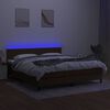vidaXL Box spring postel s matrac&iacute; a LED tmavě hněd&aacute; 180x200 cm textil