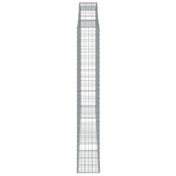 vidaXL Klenut&yacute; gabionov&yacute; ko&scaron; 300 x 30 x 200/220 cm pozinkovan&eacute; železo