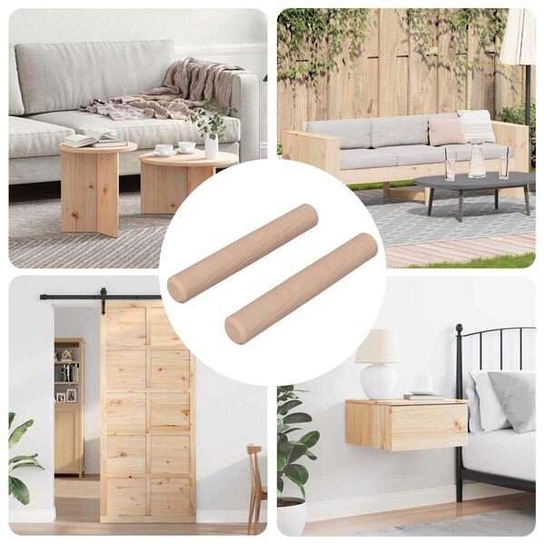 vidaXL Dřevěn&eacute; kol&iacute;ky 2 pcs Př&iacute;rodn&iacute; &Oslash; 6 x 40 mm Masivn&iacute; dřevo