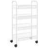 vidaXL Kuchyňsk&yacute; voz&iacute;k se 4 patry b&iacute;l&yacute; 46 x 26 x 85 cm železo