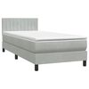 vidaXL Box spring postel s matrac&iacute; světle &scaron;ed&aacute; 100x220 cm samet