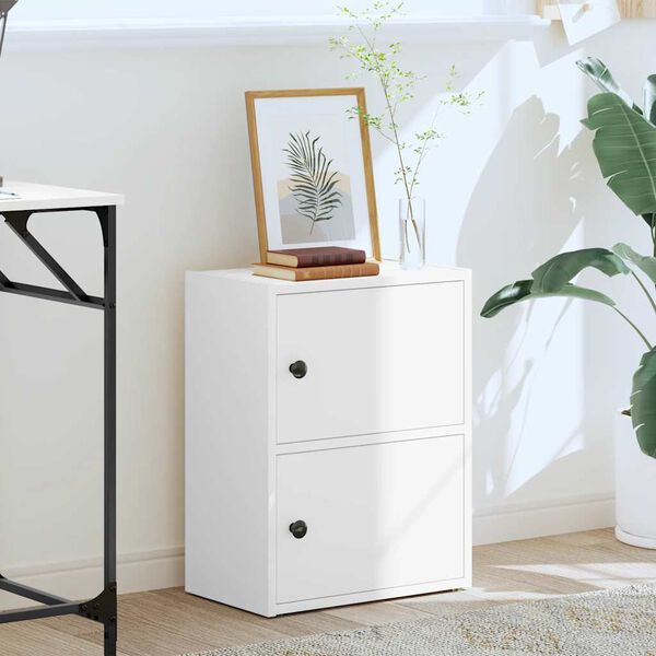 vidaXL Knihovna b&iacute;l&aacute; 40x24x52 cm kompozitn&iacute; dřevo