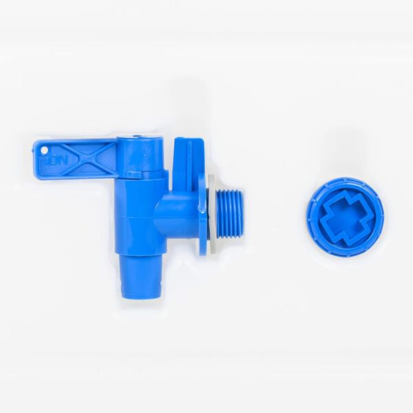 vidaXL Z&aacute;sobn&iacute;k na vodu s kohoutkem a d&aacute;vkovačem m&yacute;dla 15 l plast