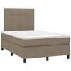 vidaXL Box spring postel s matrac&iacute; a LED taupe 120x190 cm textil