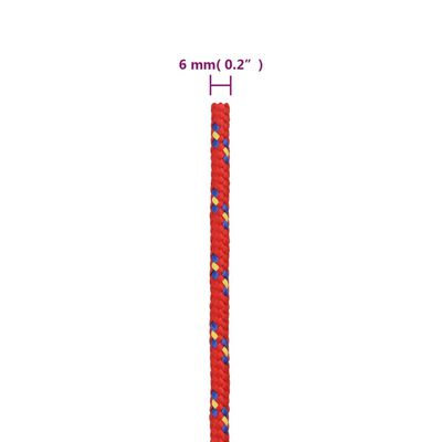 vidaXL Lodní lano červené 6 mm 25 m polypropylen