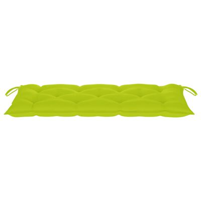 vidaXL Lavice Batavia se zářivě zelenými poduškami 120 cm masivní teak