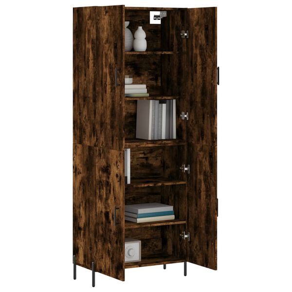 vidaXL Skř&iacute;ň highboard kouřov&yacute; dub 69,5 x 34 x 180 cm kompozitn&iacute; dřevo