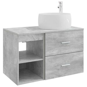 vidaXL Sada koupelnov&eacute;ho n&aacute;bytku 2 pcs Betonově &scaron;ed&aacute; Kompozitn&iacute; dřevo
