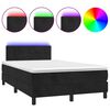 vidaXL Box spring postel s matrac&iacute; a LED čern&aacute; 120x200 cm samet