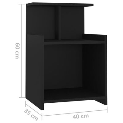 vidaXL Noční stolky 2 ks černé 40 x 35 x 60 cm dřevotříska