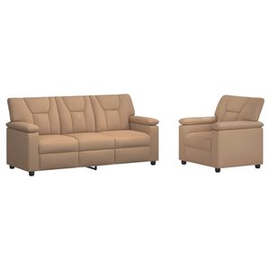 vidaXL Set pohovek 2 pcs Cappuccino Uměl&aacute; kůže