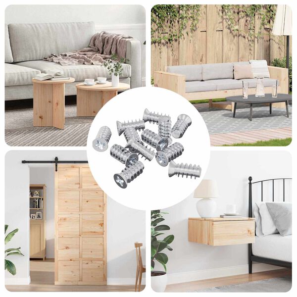 vidaXL &Scaron;roub 10909 pcs Stř&iacute;brn&aacute; M6 x 12 mm Železo