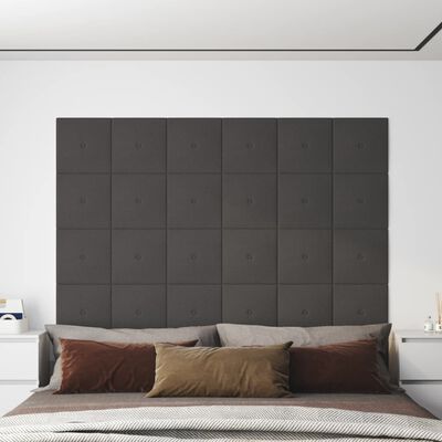vidaXL Nástěnné panely 12 ks tmavě šedé 30 x 30 cm textil 1,08 m²