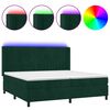 vidaXL Box spring postel s matrac&iacute; a LED tmavě zelen&aacute; 200x200 cm samet