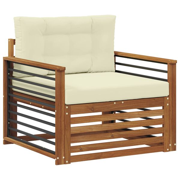 vidaXL Venkovn&iacute; pohovkov&aacute; souprava Masivn&iacute; ak&aacute;ciov&eacute; dřevo a polyester