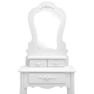 vidaXL Toaletní stolek se stoličkou bílý 50 x 59 x 136 cm pavlovnia