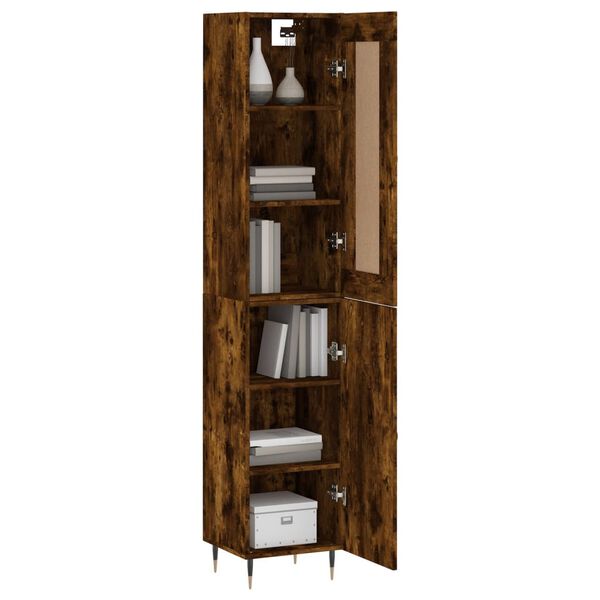 vidaXL Skř&iacute;ň highboard kouřov&yacute; dub 34,5 x 34 x 180 cm kompozitn&iacute; dřevo