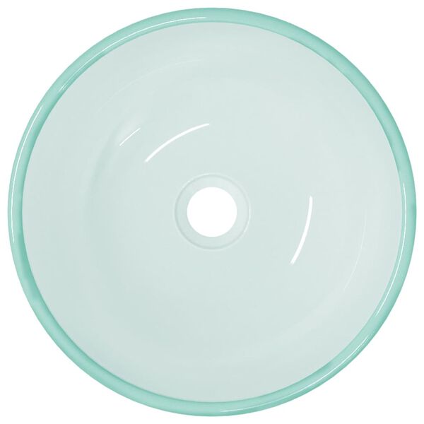 vidaXL Umyvadlo tvrzené sklo 35 x 12 cm mléčné