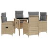 vidaXL Zahradn&iacute; j&iacute;deln&iacute; sada 5 pcs B&eacute;žov&aacute; a Světle &scaron;ed&aacute;