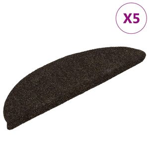 vidaXL Schodov&eacute; rohože samolepic&iacute; 5 ks 56 x 17 x 3 cm tmavě hněd&eacute; půlkulat&eacute;