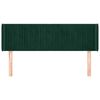 vidaXL Čelo postele typu u&scaron;&aacute;k tmavě zelen&aacute; 147x16x78/88 cm samet