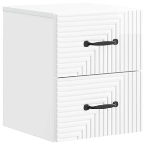 vidaXL N&aacute;stěnn&yacute; nočn&iacute; stolek B&iacute;l&aacute; s vysok&yacute;m leskem 34,5 x 33 x 40 cm