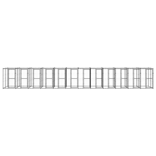 vidaXL Venkovn&iacute; ps&iacute; kotec se střechou ocel 29,04 m&sup2;