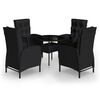 vidaXL 5d&iacute;ln&yacute; zahradn&iacute; bistro set polyratan čern&yacute;