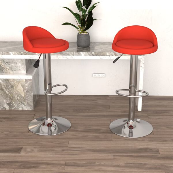 vidaXL Barov&eacute; stoličky 2 ks červen&eacute; uměl&aacute; kůže