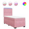 vidaXL Box spring postel s matrac&iacute; růžov&aacute; 80 x 200 cm samet