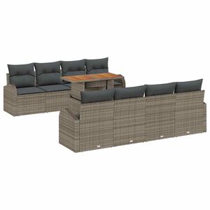 vidaXL Sada zahradn&iacute;ch pohovek s pol&scaron;t&aacute;řem 7 pcs &Scaron;ed&aacute;
