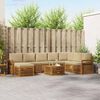 vidaXL Rohov&aacute; sofa sada 9 pcs Přirozen&aacute; a B&eacute;žov&aacute; Masivn&iacute; ak&aacute;tov&eacute; dřevo