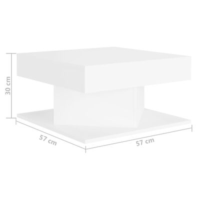 vidaXL Konferenční stolek bílý 57 x 57 x 30 cm dřevotříska