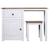 vidaXL Toaletní stolek se stoličkou bílý masivní borovice řada Panama