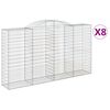 vidaXL Klenut&eacute; gabionov&eacute; ko&scaron;e 8 ks 300x50x160/180cm pozinkovan&eacute; železo