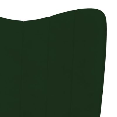vidaXL Houpací židle tmavě zelená samet