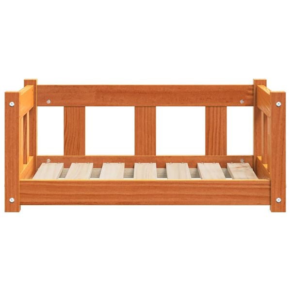 vidaXL Ps&iacute; postel Voskově hněd&aacute; 65,5 x 50 x 28 cm Masivn&iacute; borov&eacute; dřevo