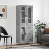 vidaXL Skř&iacute;ň highboard betonově &scaron;ed&aacute; 69,5x34x180 cm kompozitn&iacute; dřevo