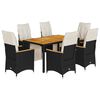 vidaXL 7d&iacute;ln&yacute; zahradn&iacute; bistro set s podu&scaron;kami čern&yacute; polyratan