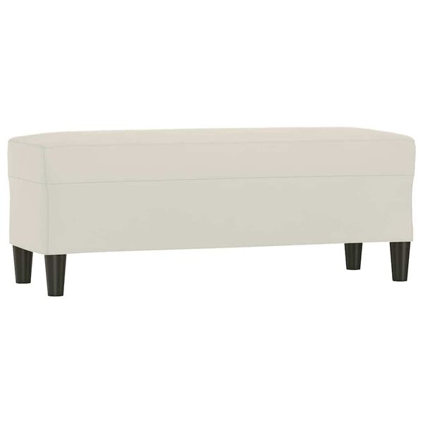 vidaXL Lavice krémová 100 x 35 x 41 cm samet