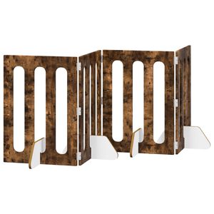 vidaXL Skl&aacute;dac&iacute; plot pro dom&aacute;c&iacute; mazl&iacute;čky 4 pcs Uzen&yacute; Dub