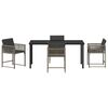 vidaXL Zahradní jídelní souprava 5 pcs Šedá polyratan